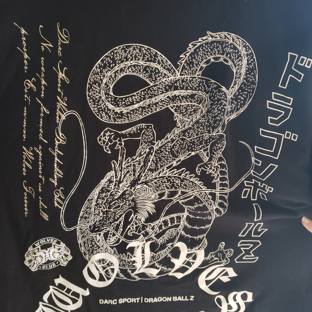 Rare Darc sport Dragon Ball Z collab "Our Form" Shenron wolves t-shirt.